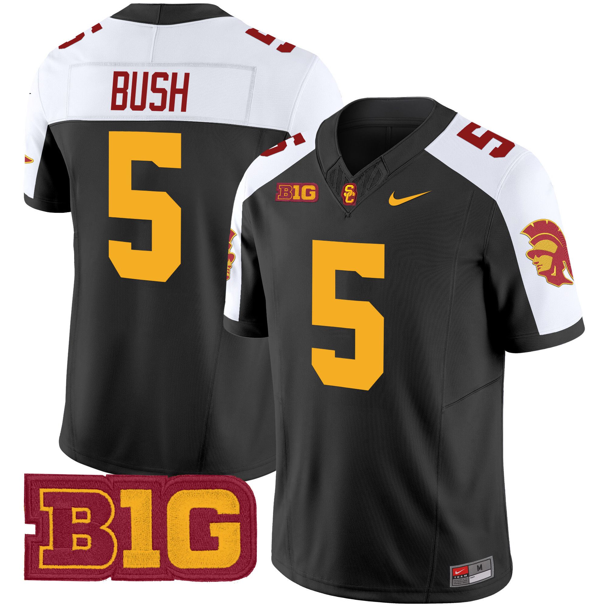 Men USC Trojans #5 Bush Black Nike 2024 Vapor Limited NCAA Jersey->ncaa teams->NCAA Jersey